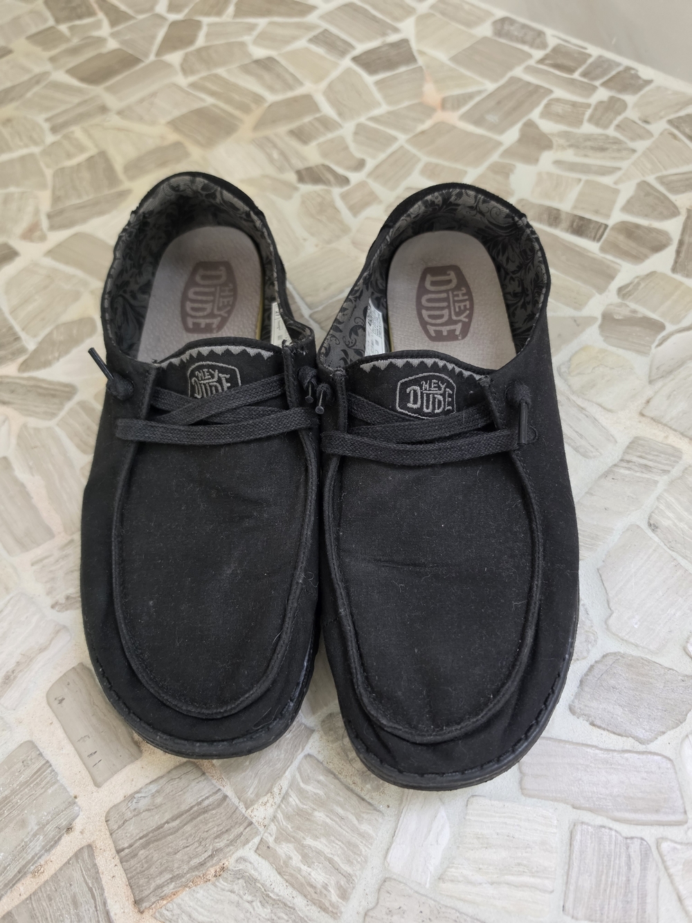 Hey Dude Women's Black Slip-On Canvas Sneakers